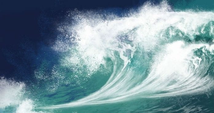 tsunami wave ocean