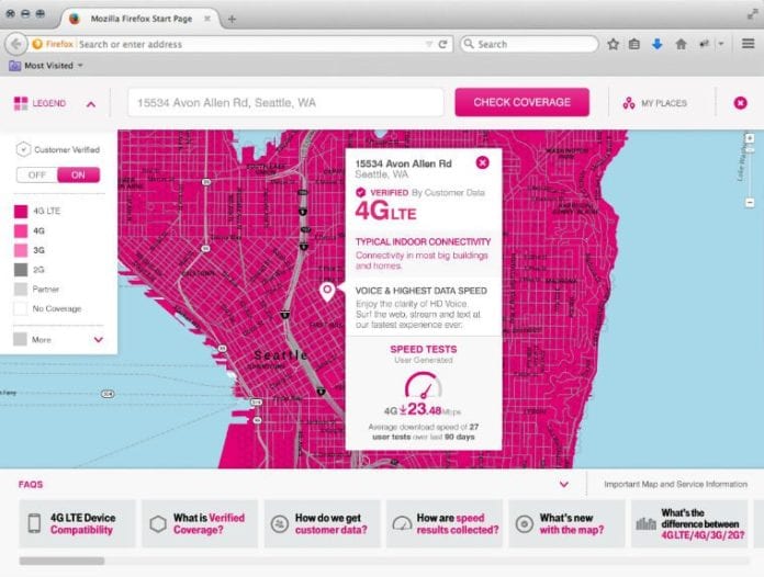 T-Mobile US coverage map