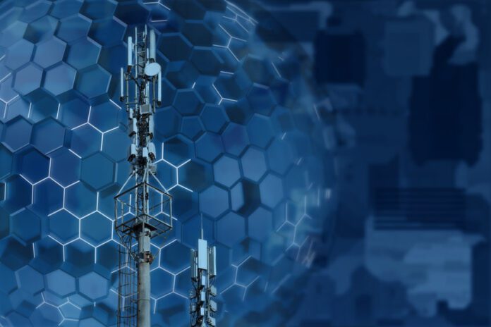 Base station network operator. 5G. 4G, 3G mobile technologies. 5G receiver transmitter interference tower