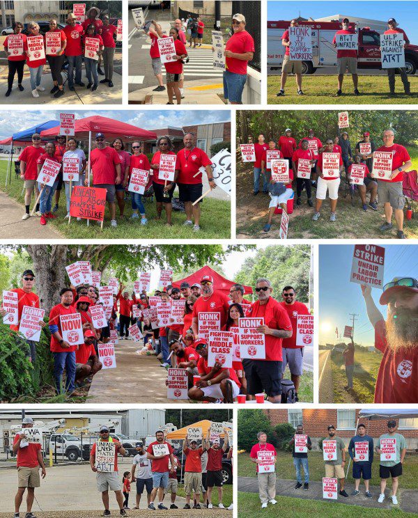 Negotiations continue in Southeast AT&T union strike 6 20240822enews ATT Southeast Strike Collage 600