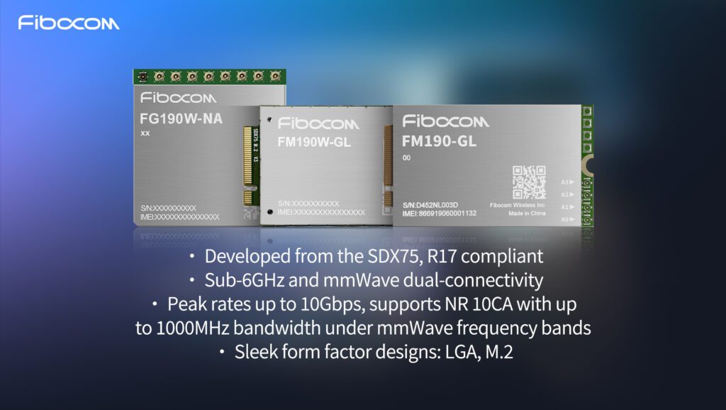 Fibocom unveils pioneering 5G AI FWA solution based on Snapdragon® X75 5G Modem-RF System at Network X 2024 6 Fibocom 5G and Sub 6 GHz modules