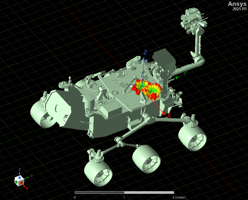 Ansys HFSS simulates the installed performance of an antenna on a lunar rover